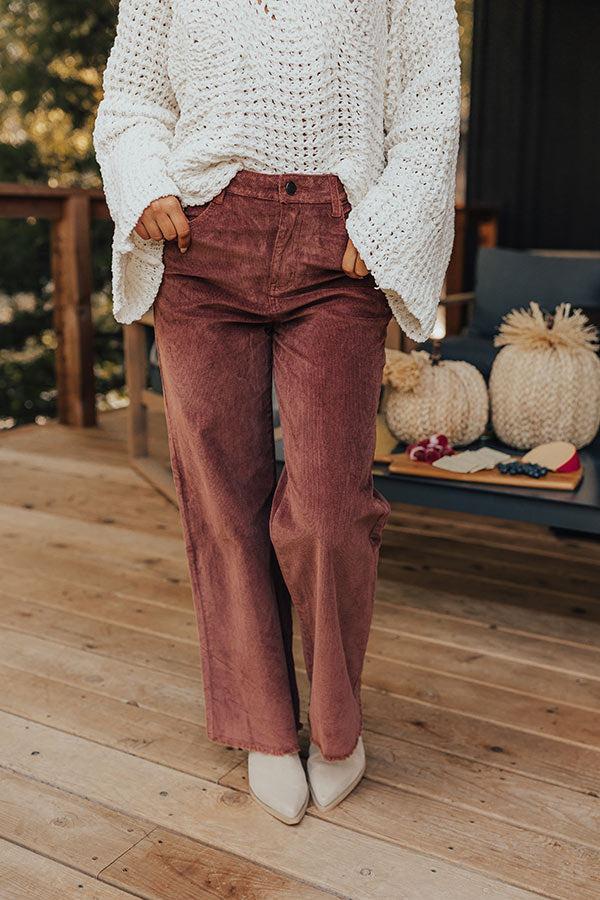 The Madelyn High Waist Corduroy Pants in Maple Product Image