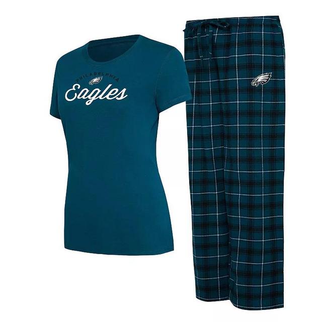 Womens Concepts Sport Philadelphia Eagles Plus Size Badge T-Shirt & Flannel Pants Sleep Set Product Image