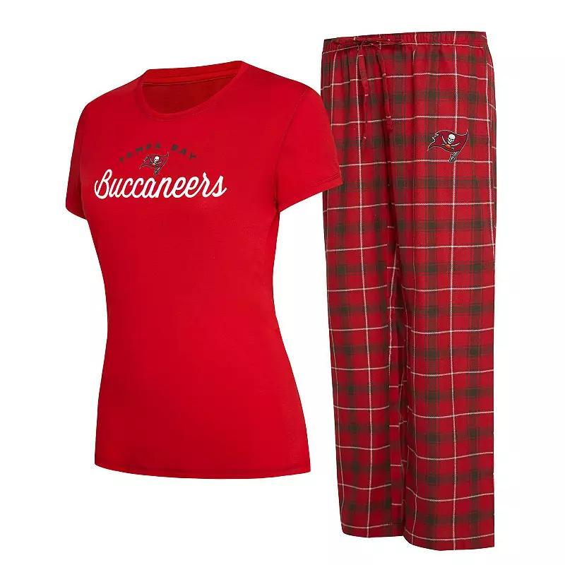 Womens Concepts Sport /Pewter Tampa Bay Buccaneers Arctic T-Shirt & Flannel Pants Sleep Set Product Image