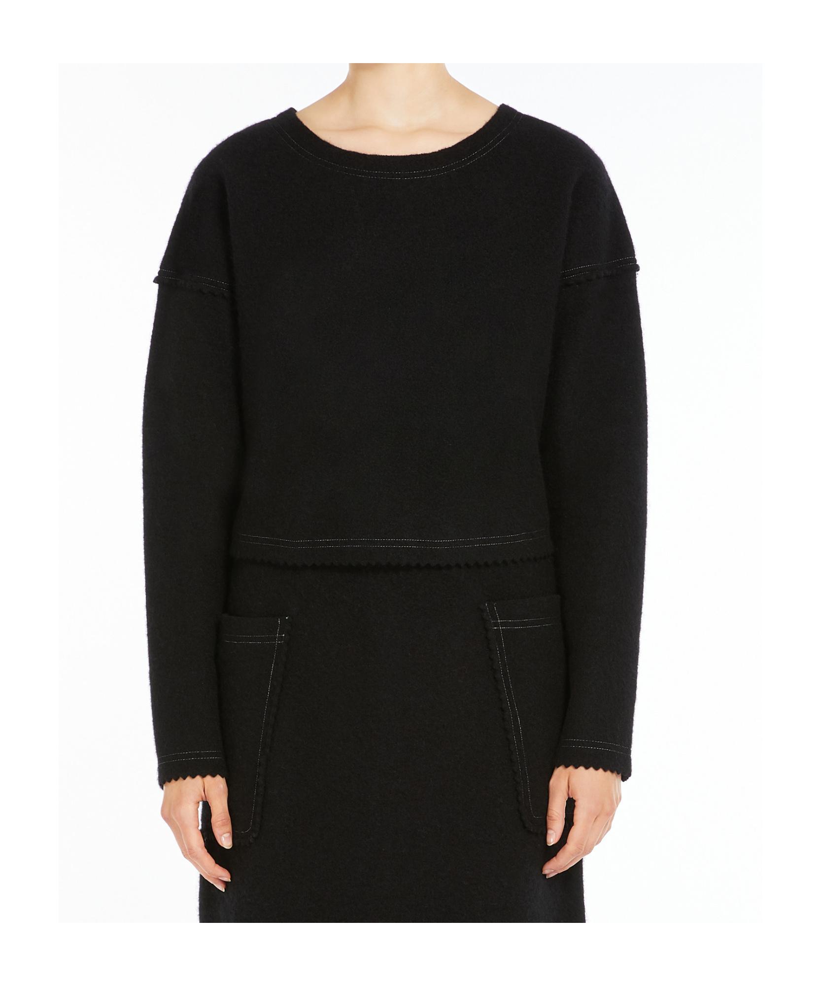 MAX MARA Wool Cashmere Short Sweater In Black Product Image