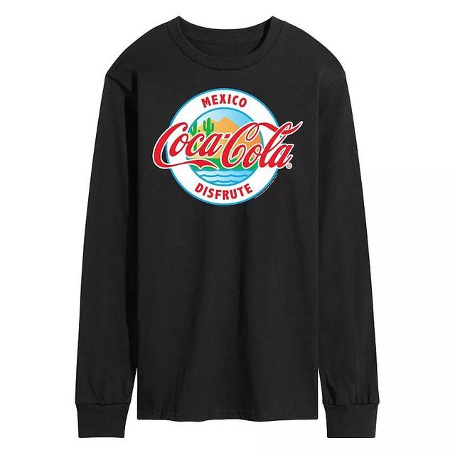 Mens Coca Cola Mexico Long Sleeve Long Sleeve Graphic Tee Grey Gray Product Image