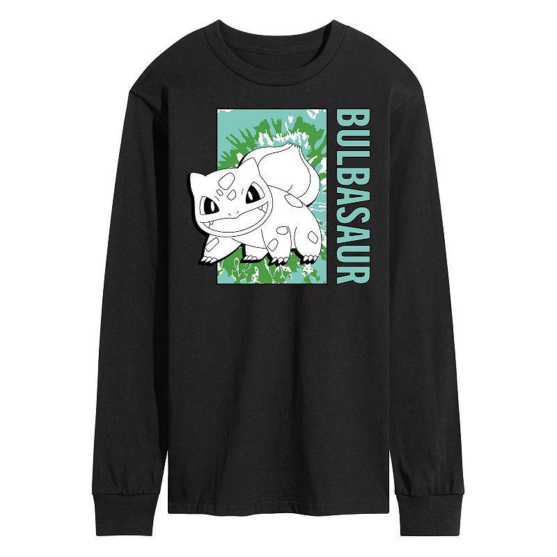 Mens Pokmon Tie Dye Bulbasaur Long Sleeve Graphic Tee Grey Gray Product Image