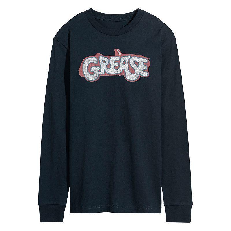 Mens Grease Logo Long Sleeve Tee Blue Product Image