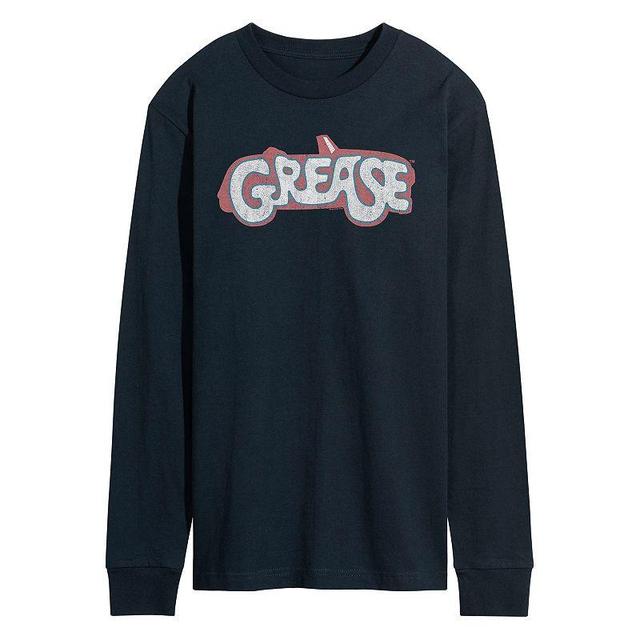 Mens Grease Logo Long Sleeve Tee Blue Product Image