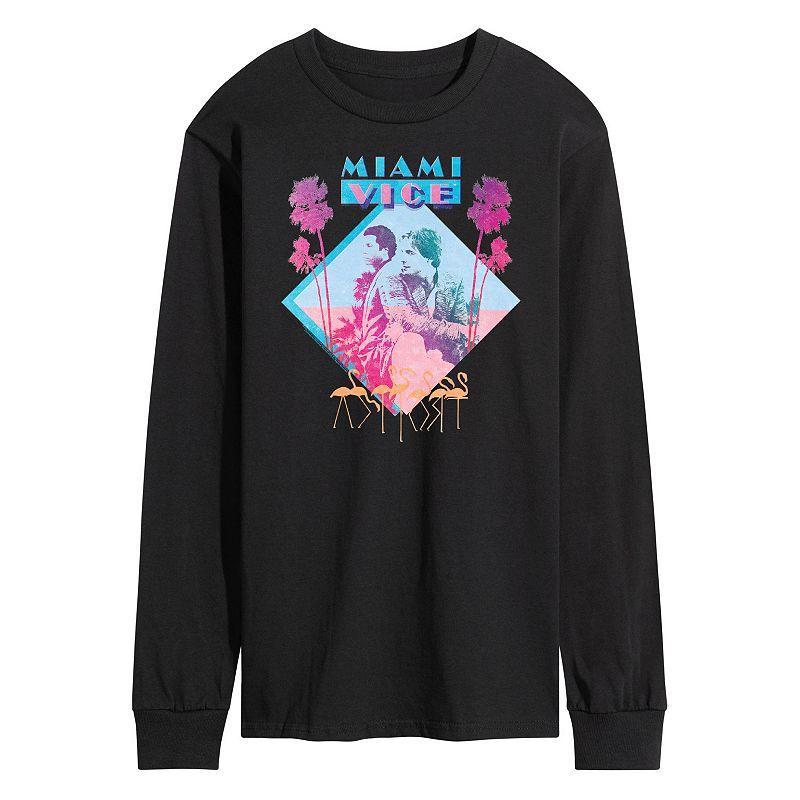 Mens Miami Vice Long Sleeve Graphic Tee Blue Product Image