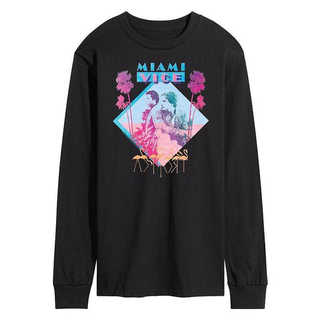 Mens Miami Vice Long Sleeve Graphic Tee Blue Product Image