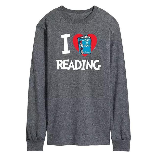 Mens Dr. Seuss I Love Reading Tee Grey Product Image