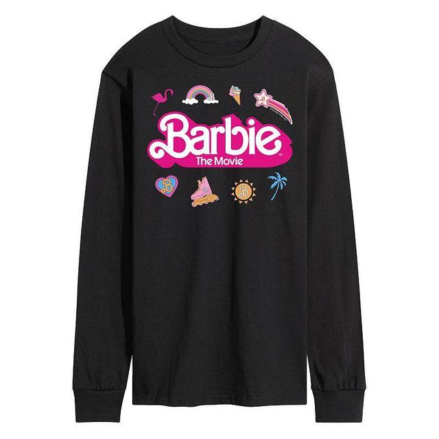 Mens Barbie Theatrical Logo Long Sleeve Graphic Tee Black Product Image