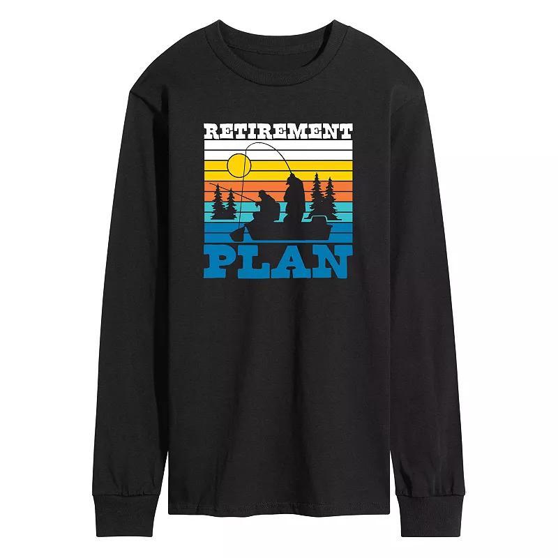 Mens Retirement Plan Fishing Long Sleeve Graphic Tee Product Image