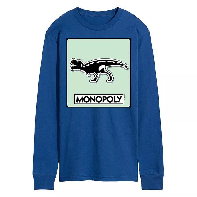 Mens Monopoly TRex Game Token Long Sleeve Graphic Tee Product Image