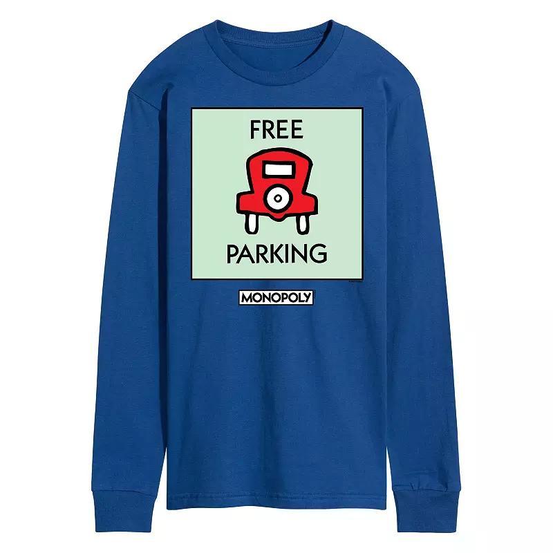 Mens Monopoly Free Parking Long Sleeve Graphic Tee Product Image