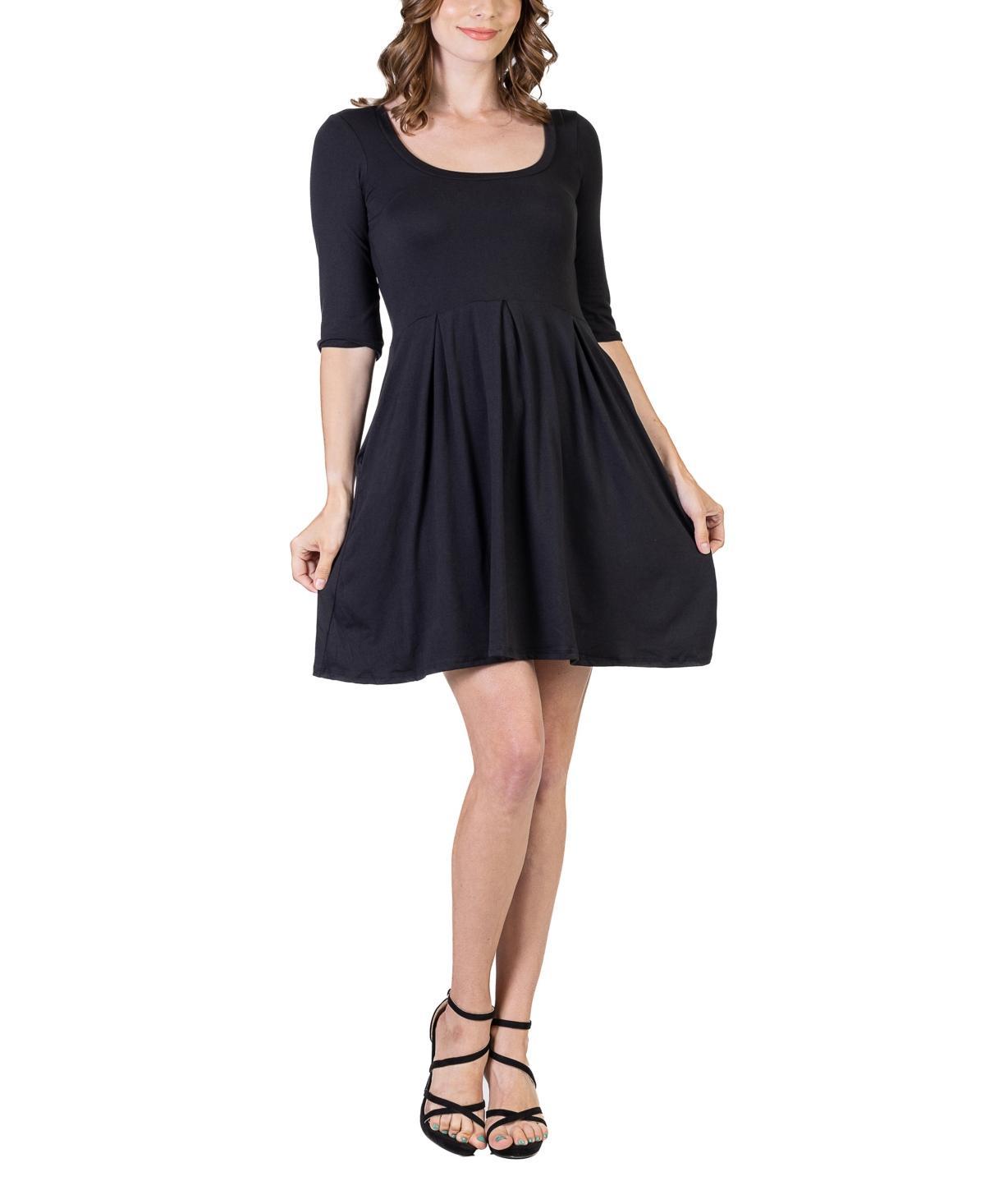 24seven Comfort Apparel Womens Three Quarter Sleeve Mini Dress Product Image