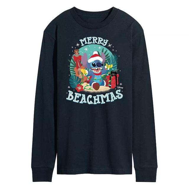 Disneys Lilo & Stitch Merry Beachmas Tee, Mens Blue Product Image