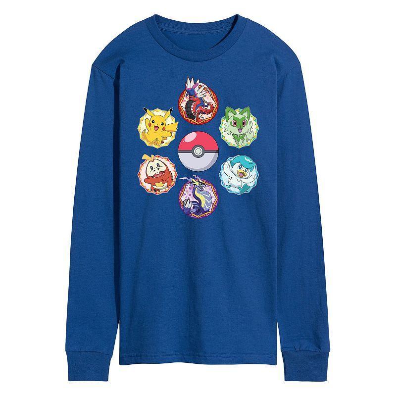 Mens Pokemon Sparkle Badges Long Sleeve Graphic Tee Product Image