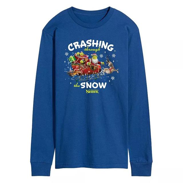 Mens Shrek Crashing Through The Snow Long Sleeve Graphic Tee Product Image