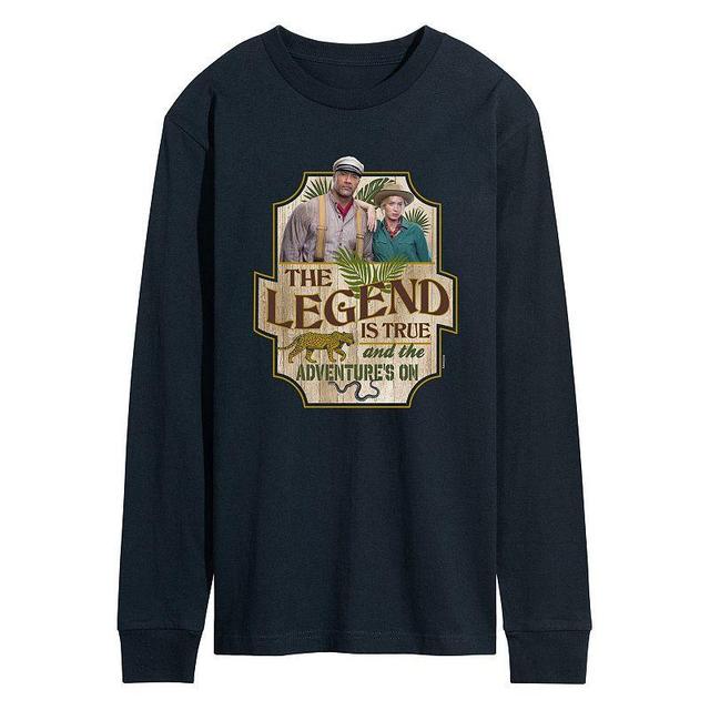 Disneys Jungle Cruise Mens Legend Is True Long Sleeve Graphic Tee Blue Product Image