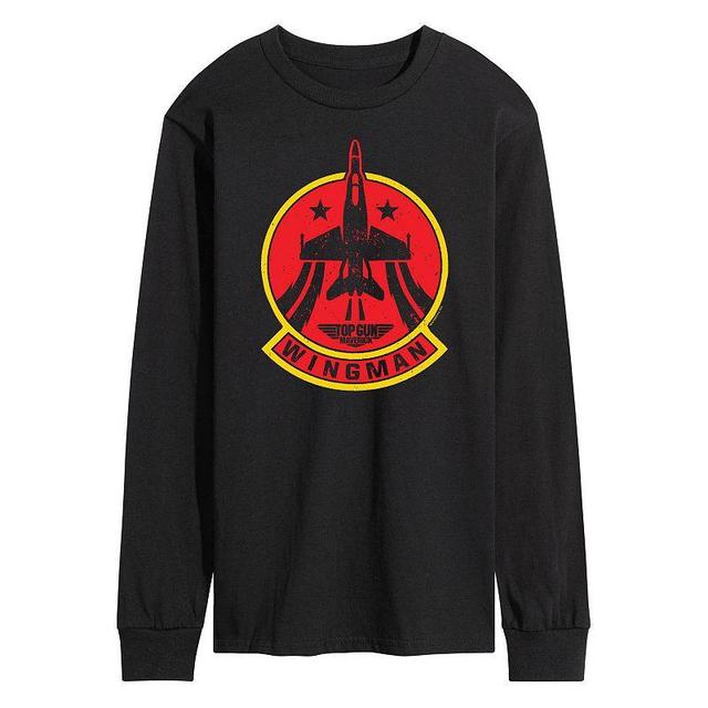 Mens Top Gun Maverick Wingman Long Sleeve Tee Black Product Image