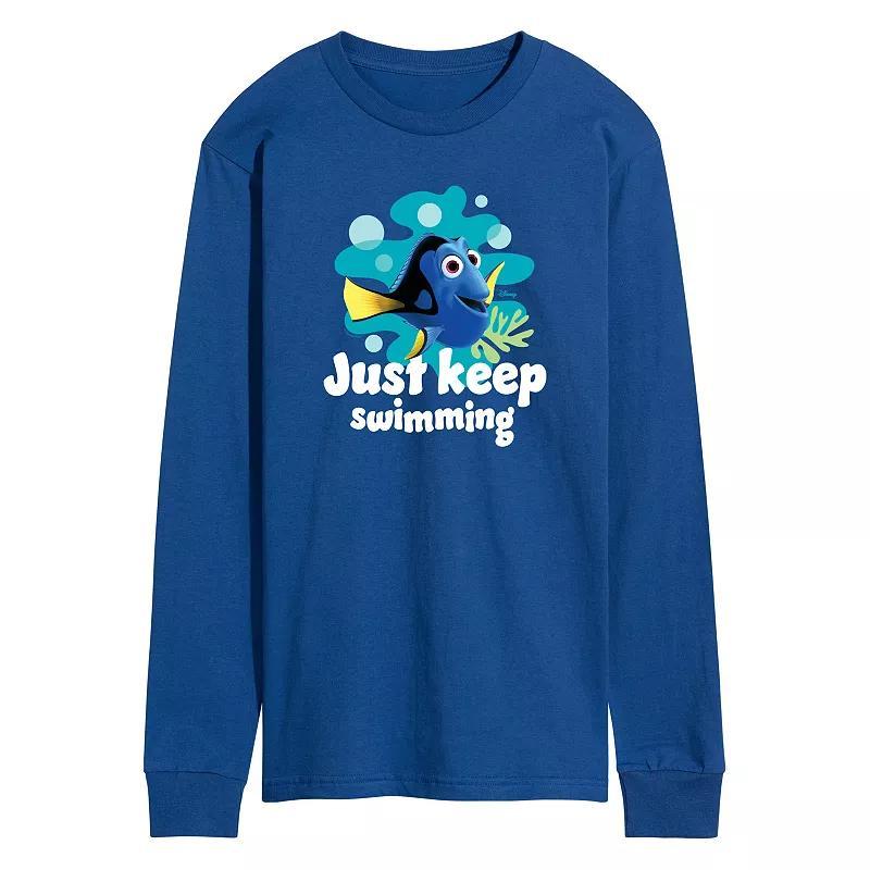 Disney / Pixars Finding Nemo Dory Mens Just Keep Swimming Long Sleeve Graphic Tee Product Image