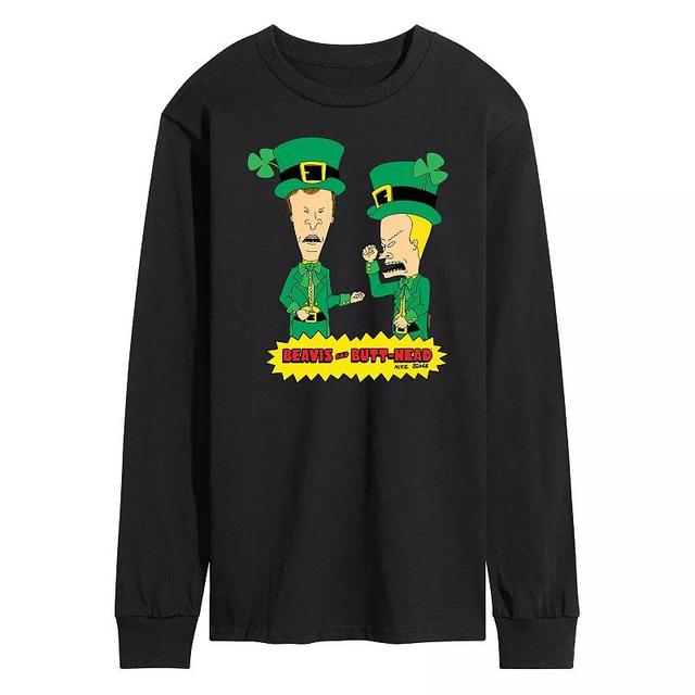 Mens Beavis And Butthead St Patricks Day Long Sleeve Tee Product Image