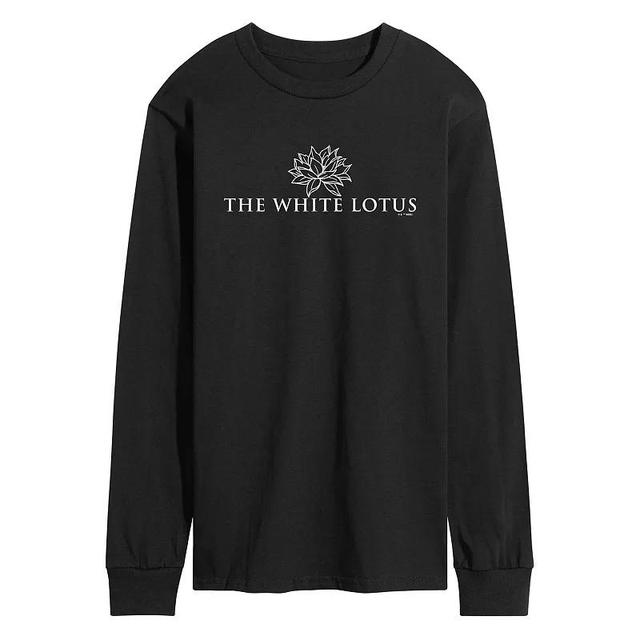 Mens White Lotus Logo Long Sleeve Graphic Tee Product Image