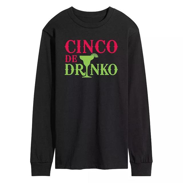 Mens Cinco De Drinko Long Sleeve Tee Blue Product Image