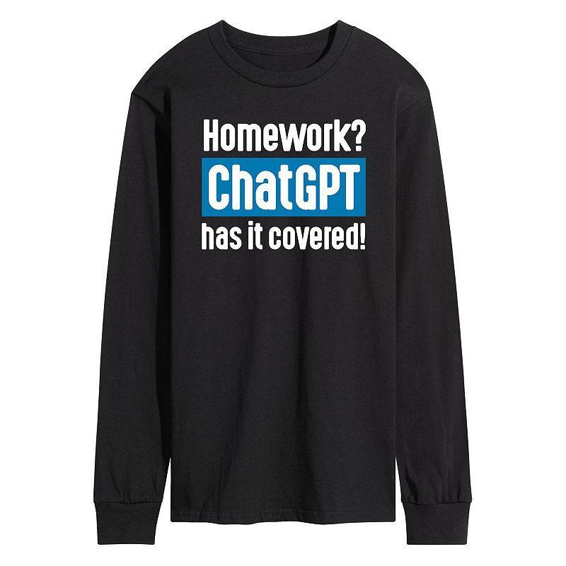 Mens Homework ChatGPT Long Sleeve Graphic Tee Graphic Tee Product Image