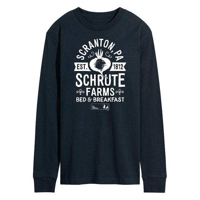 Mens The Office Schrute Farms Long Sleeve Tee Blue Product Image