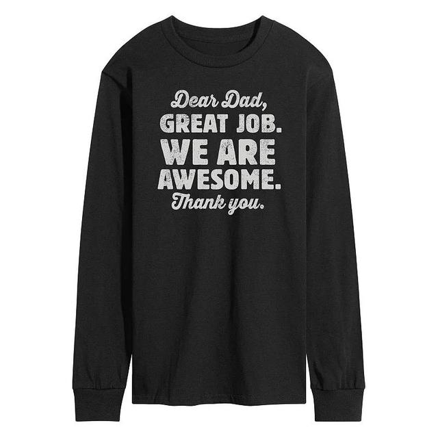 Mens Dear Dad Great Job Long Sleeve Heather Grey Product Image