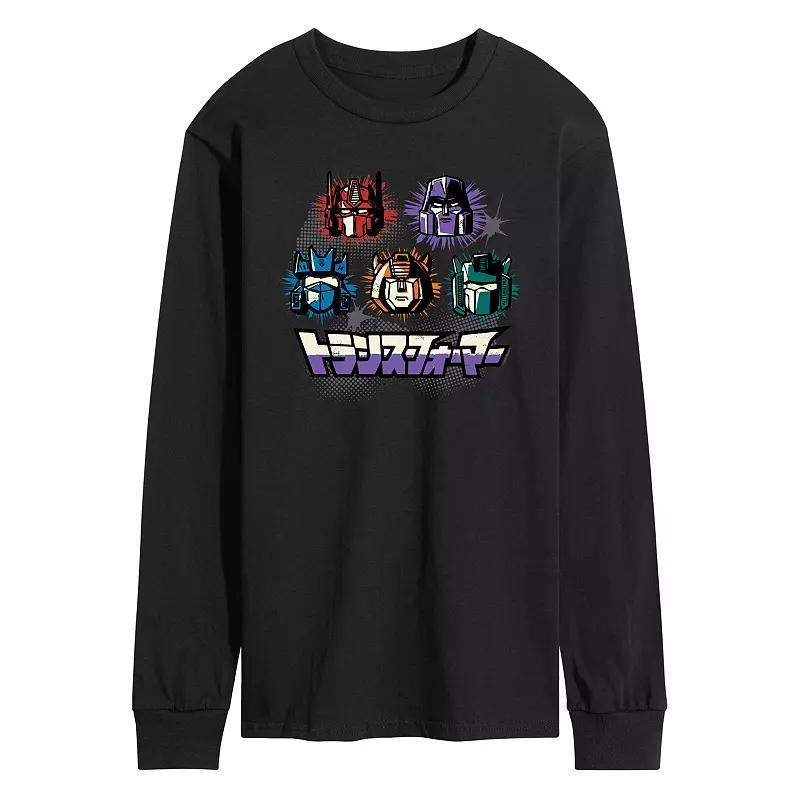 Mens Transformers Group Grid Long Sleeve Graphic Tee Product Image