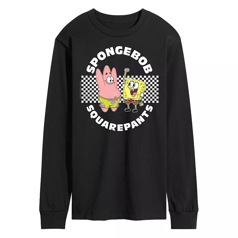 Mens Nickelodeon SpongeBob Squarepants Checkered Long Sleeve Product Image