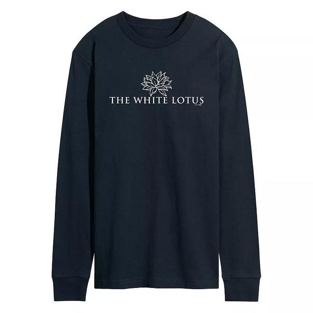 Mens White Lotus Logo Long Sleeve Graphic Tee Product Image