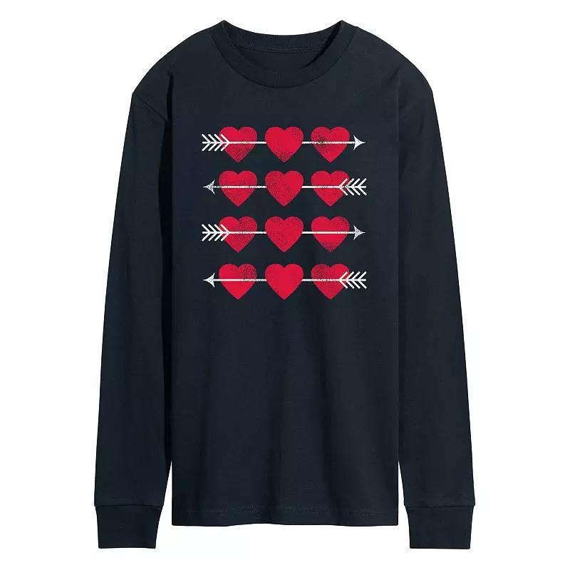 Mens Hearts Arrow Grid Long Sleeve Tee Product Image