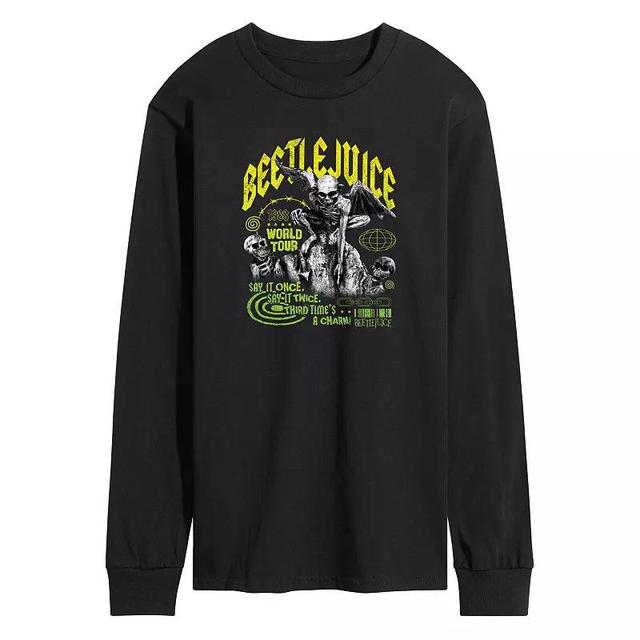 Mens Sippin Wine Feelin Fine Long Sleeve Graphic Tee Black Product Image