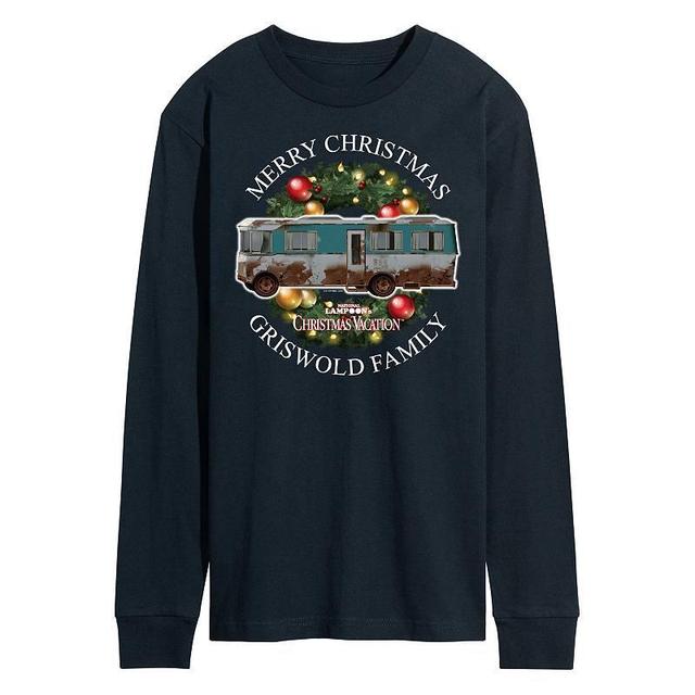 Mens National Lampoons Christmas Vacation Merry Christmas Long Sleeve Graphic Tee Blue Product Image