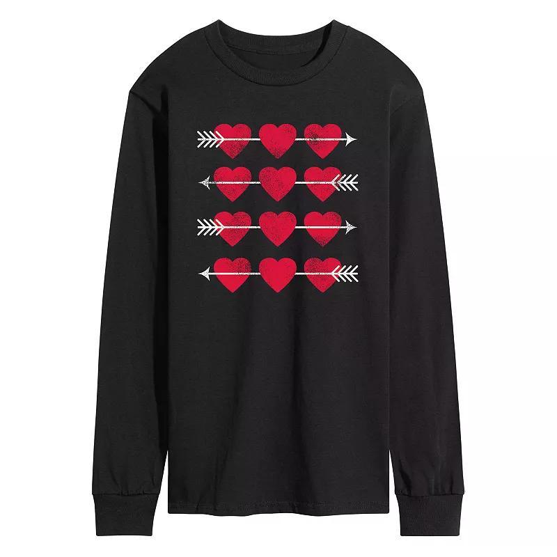 Mens Hearts Arrow Grid Long Sleeve Tee Product Image