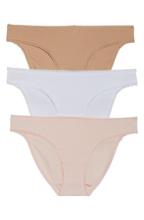 On Gossamer Cabana Cotton Blend Stretch Hip Bikinis, Set of 3 Product Image