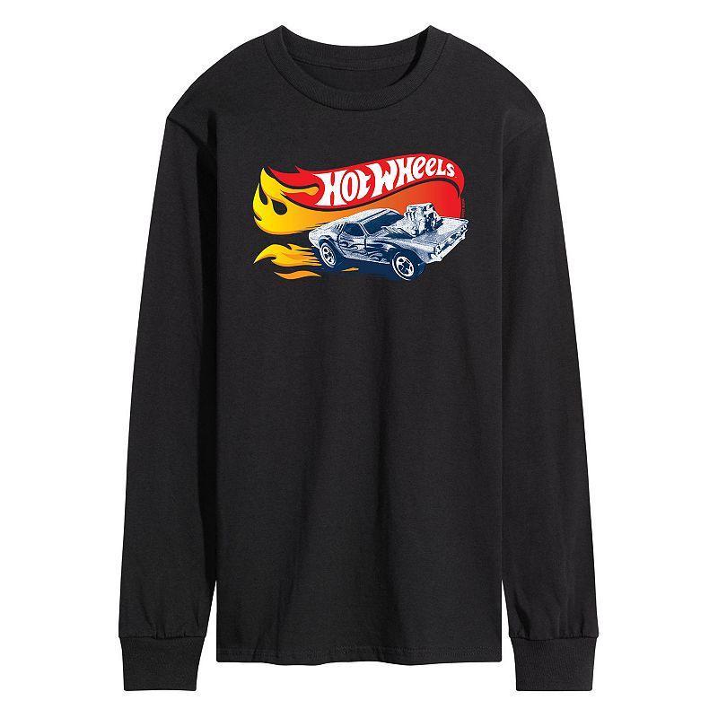 Mens Hot Wheels Flames Long Sleeve Tee Product Image