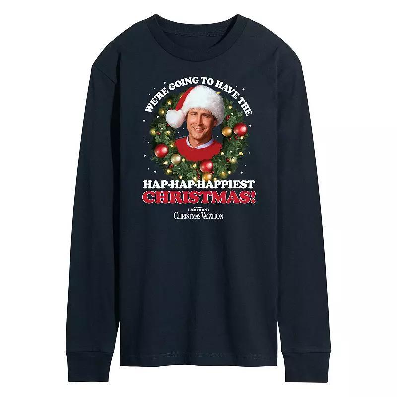 Mens National Lampoons Christmas Vacation Happiest Christmas Long Sleeve Graphic Tee Blue Product Image