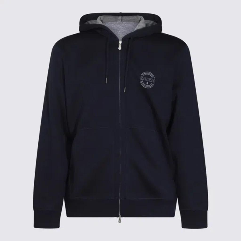 Navy Blue Cotton Sweatshirt Product Image