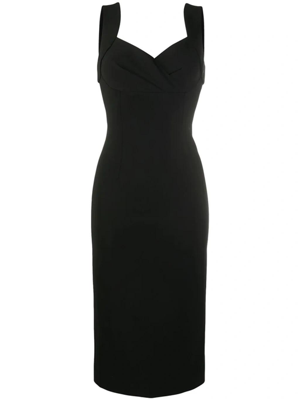 DOLCE & GABBANA Sweetheart Neckline Jersey Dress In Black Product Image