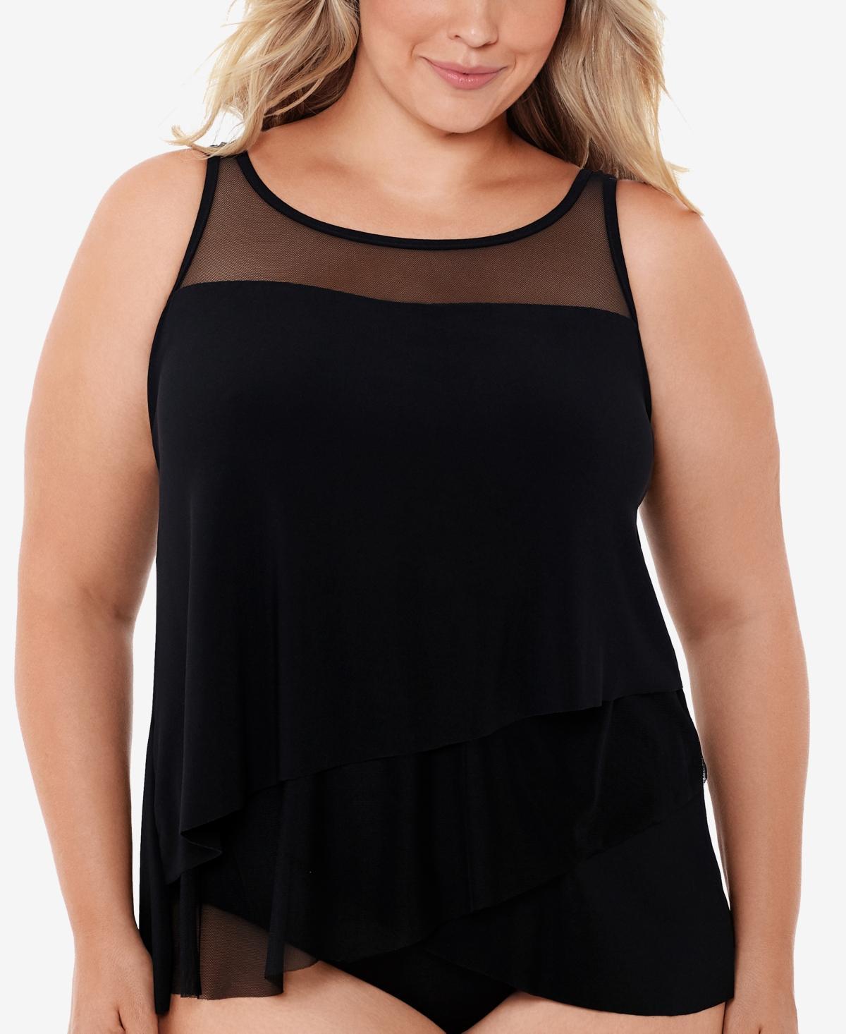 Plus Size Illusionists Mirage Underwire Tankini Top Product Image