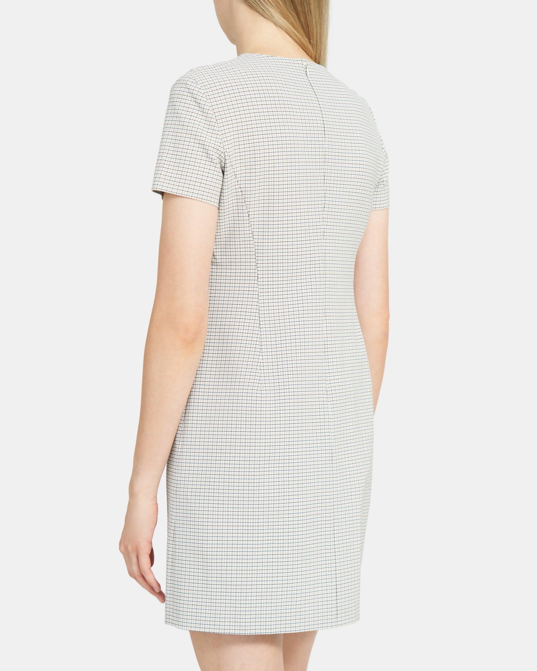 Sheath Dress in Viscose Plaid Product Image