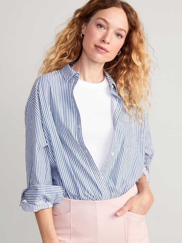 Oversized Button-Down Boyfriend Shirt Product Image