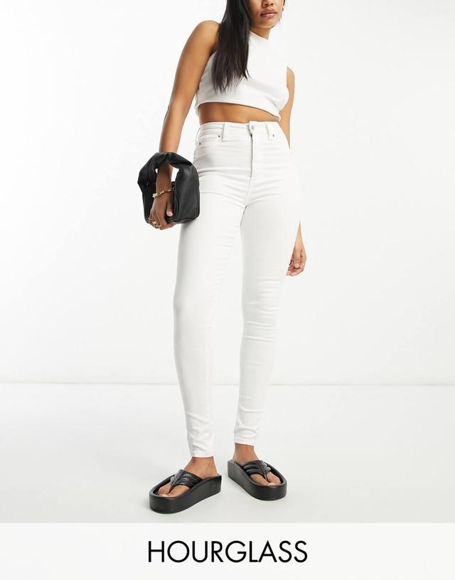 ASOS DESIGN Hourglass push up skinny jeans in white Product Image