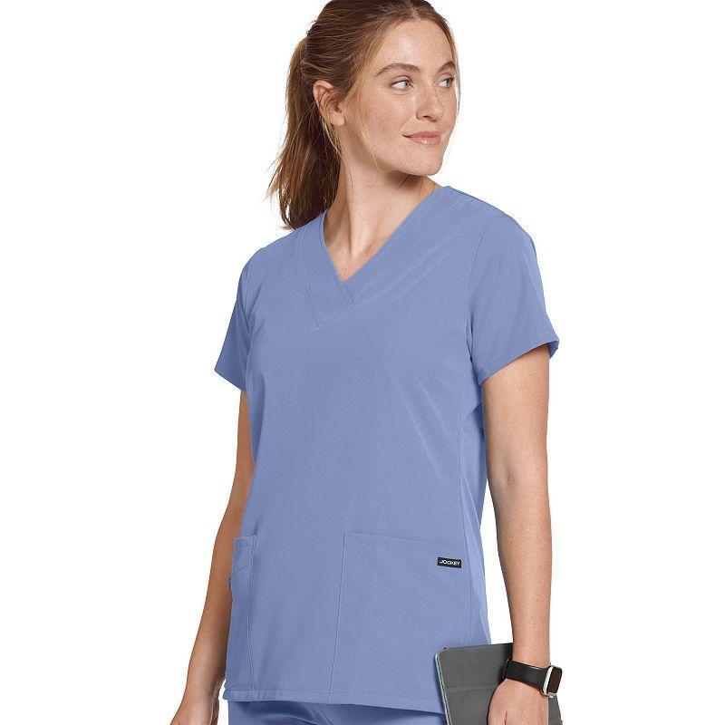 Womens Jockey Scrubs V-Neck Crossover Top 2206 Silver Product Image