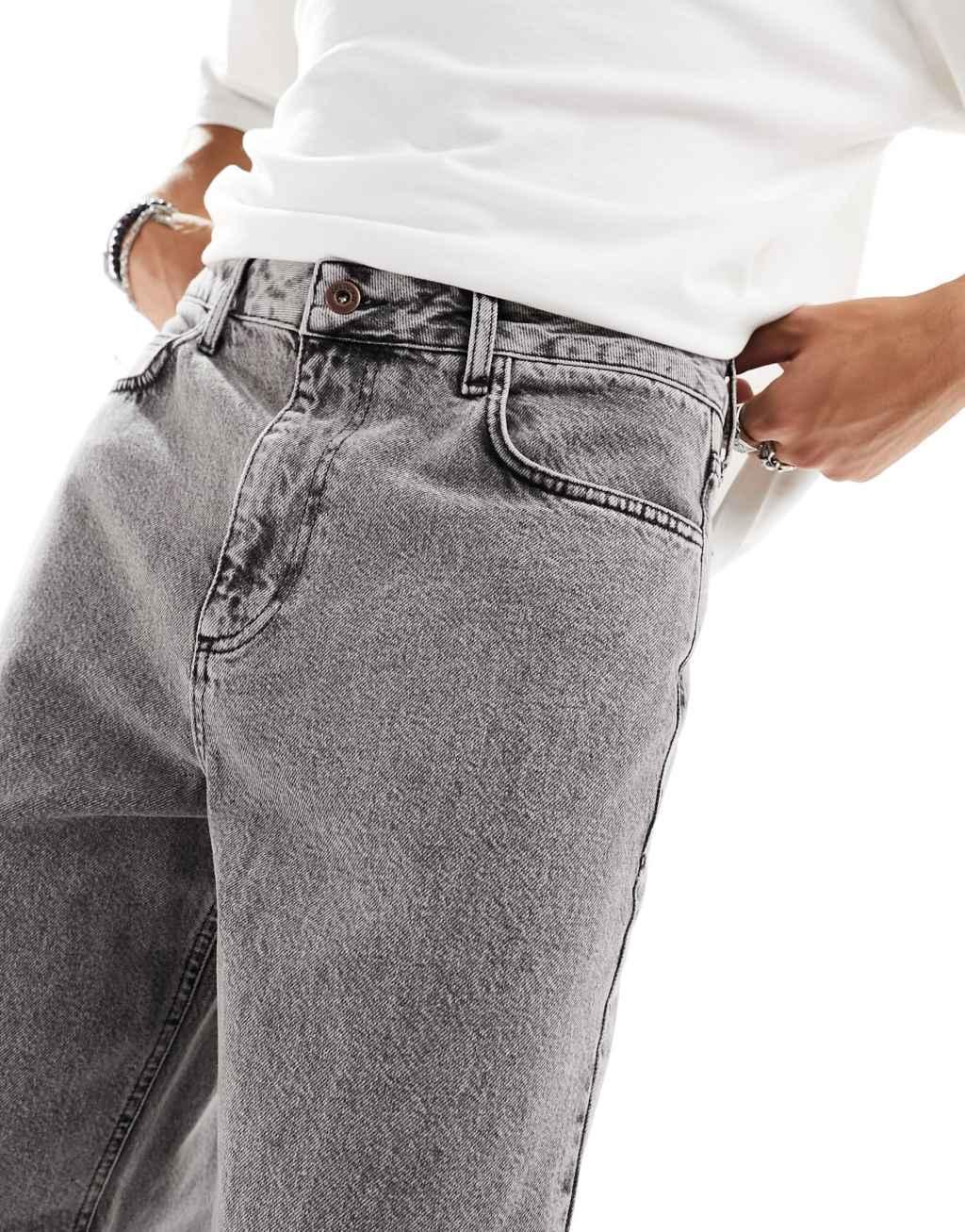 COLLUSION low rise baggy jeans in gray Product Image