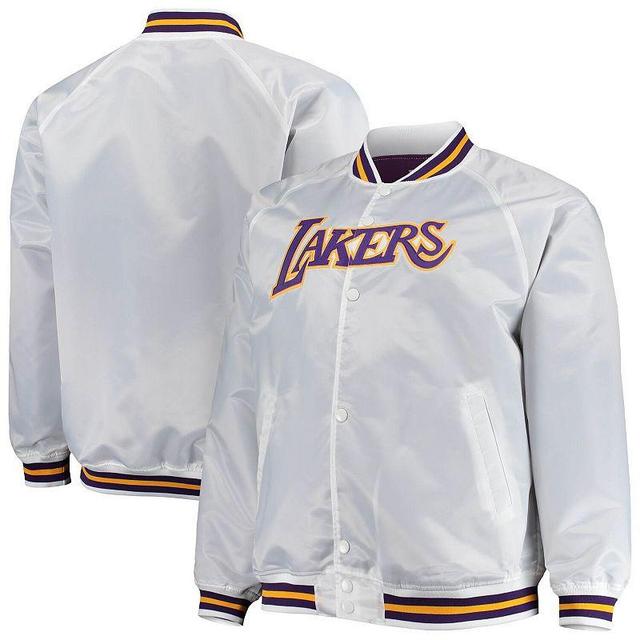 Mens Mitchell & Ness Los Angeles Lakers Big & Tall Hardwood Classics Raglan Satin Full-Snap Jacket Product Image