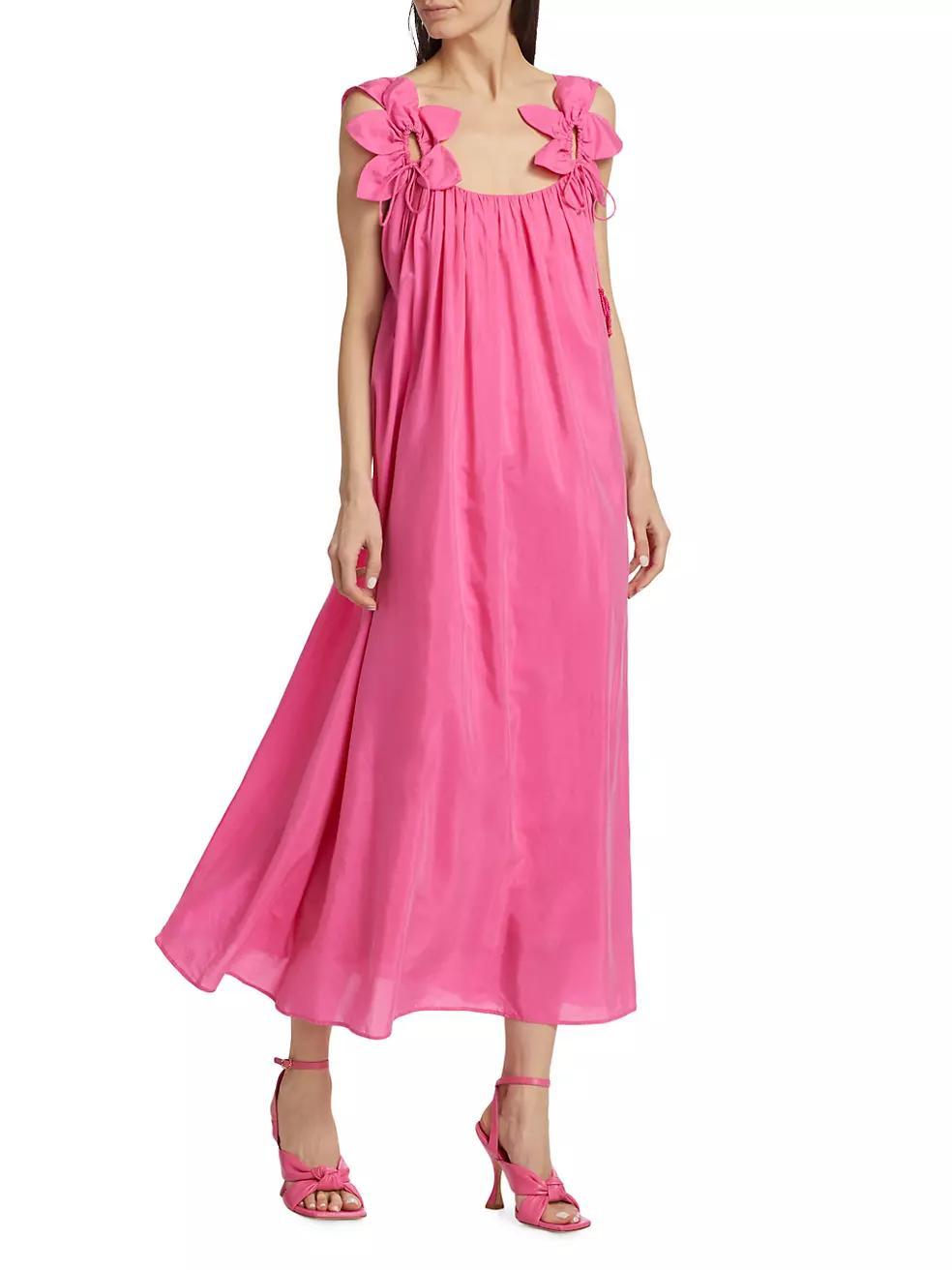 Petal Cotton-Blend Shift Midi-Dress Product Image