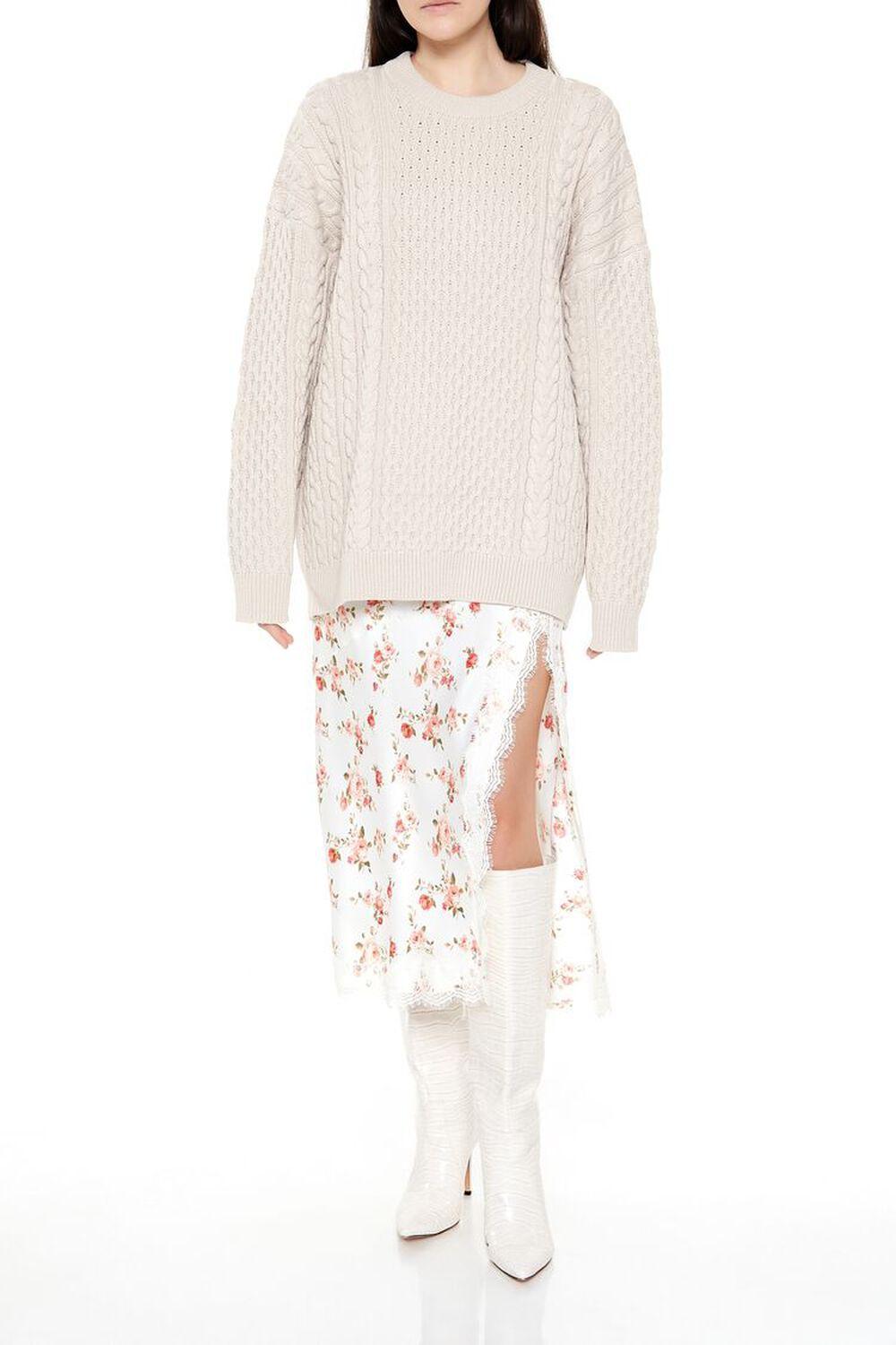 Oversized Cable Knit Sweater | Forever 21 Product Image