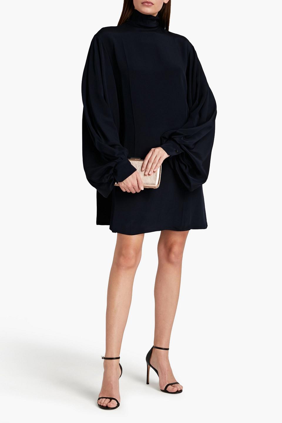 Silk-crepe Mini Dress In Navy Product Image